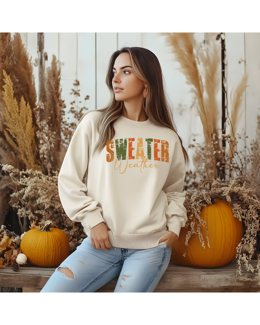 Distressed "SWEATER WEATHER" Crewneck